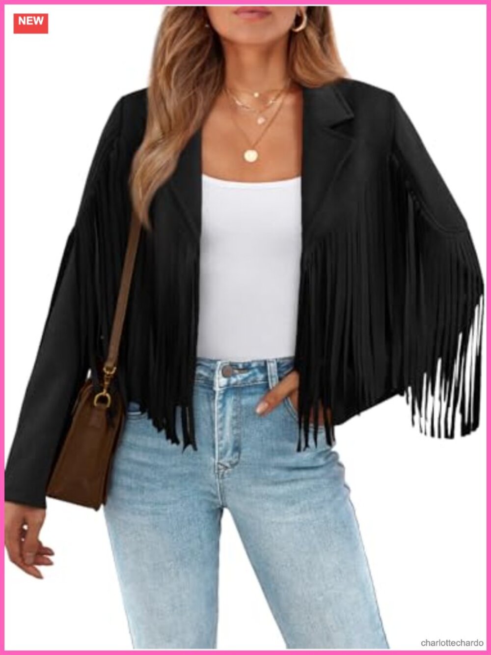Cropped Fringe Faux Suede Leather Jacket Women's Moto Biker Western